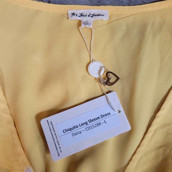 For Love and Lemons Chiquita Long Sleeve Dress in Daisy - Size Large - Picture 5 of 9